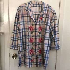 Johnny Was 3J Workshop plaid flannel top